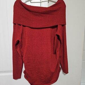 united states sweaters Off-the-Shoulder Red Knit Sweater